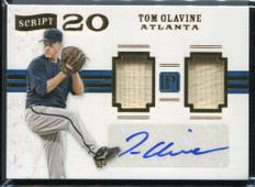2016 Panini Pantheon Script 20 Materials Gold 3 Tom Glavine Bat Auto 7/10