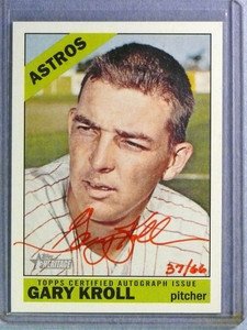 2015 Topps Heritage Real One Red Gary Kroll Autograph Auto #37/66 #ROAGK