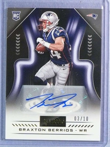 2018 Panini Playbook Rookie Signatures Gold Braxton Berrios Autograph #03/10