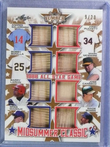 2021 Leaf Lumber Midsummer Classic Puckett McGwire Maddux Boggs 8x Bat #9/20