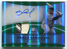 2010 Bowman Platinum Green Refractor PS Pablo Sandoval Logo Patch Auto 62/199