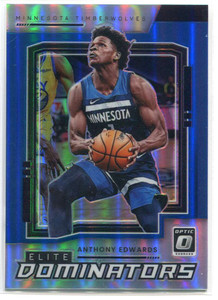 2021-22 Donruss Optic Elite Dominators Blue Refractor 20 Anthony Edwards 35/49