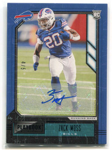 2020 Panini Playbook Rookies Signatures Black 130 Zack Moss Rookie Auto 4/5