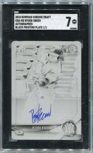 2018 Bowman Chrome Draft Printing Plate Black Ryder Green Rookie Auto 1/1