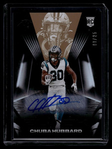 2021 Panini Black Rookie Autographs Copper 137 Chuba Hubbard Rookie Auto 8/25