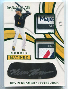 2019 Immaculate Matinee Kevin Kramer Rookie Dual Laundry Tag Patch Auto 5/5
