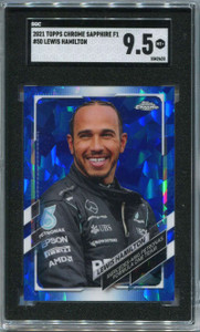 2021 Topps Chrome Sapphire Formula 1 50 Lewis Hamilton SGC 9.5 MT+