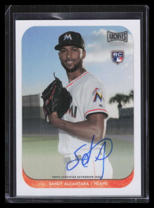 2018 Topps Archives Snapshots Autographs ASSA Sandy Alcantara Rookie Auto