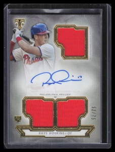 2018 Topps Triple Threads Silver RFPARRH Rhys Hoskins Rookie Jersey Auto 52/75