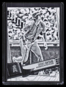 2019 Topps Big League Artist Rendition Black and White 17 Shohei Ohtani 5/50
