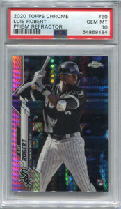 2020 Topps Chrome Prism Refractor 60 Luis Robert Rookie PSA 10 GEM MT