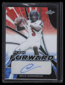 2022 Leaf Flash Forward Red White Blue ffmc1 Malik Cunningham Rookie Auto 5/5
