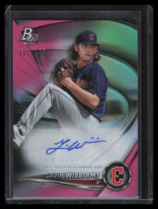 2022 Bowman Platinum Prospects Autograph Pink Gavin Williams Rookie Auto 162/199