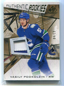 2021-22 SP Game Used Gold Premium Memorabilia Vasily Podkolzin Rookie Patch 4/15