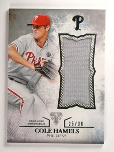 2015 Topps Triple Threads Cole Hamels Unity Jersey #D25/36 #UJR-CH