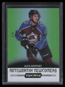 2017-18 Synergy Noteworthy Newcomers Green nn17 Alex Kerfoot Rookie 1/4