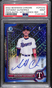 2022 Bowman Chrome Autographs Refractor Anthony Gutierrez Rookie Auto /150 PSA 9