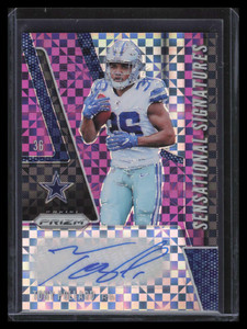 2019 Panini Prizm Sensational Signatures Purple Tony Pollard Rookie Auto 47/49
