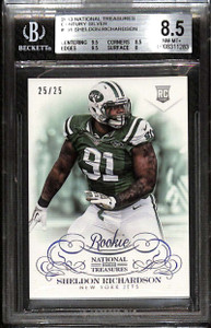 2013 National Treasures Century Silver 191 Sheldon Richardson RC 25/25 BGS 8.5