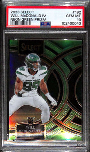 2023 Select Prizm Neon Green 192 Will McDonald IV Rookie 5/49 PSA 10 GEM MT