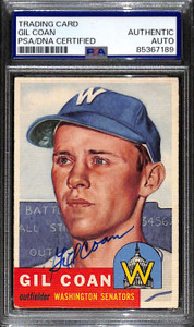 1953 Topps 133 Gil Coan PSA/DNA Authentic Auto