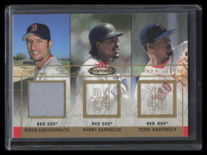 2003 Fleer Mystique Rare Finds Gold NG Ramirez Martinez Garciaparra Jersey 14/15