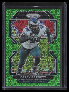 2021 Panini Prizm Prizms No Huddle Neon Green Refractor 226 Derek Barnett 3/5