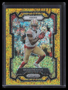 2023 Panini Prizm Prizms Gold Sparkle Refractor 265 Brandon Aiyuk 16/24