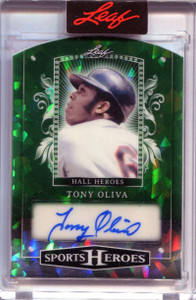 2025 Leaf Metal Sports Hall Heroes Crystal Green hhto1 Tony Oliva Auto 7/9