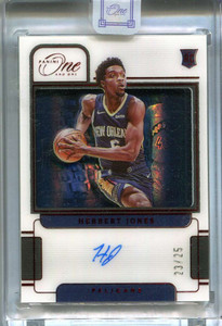 2021-22 Panini One and One Rookie Autographs Red 19 Herbert Jones RC Auto 23/25