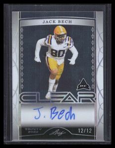2022 Leaf Trinity Clear Autographs Silver Spectrum Jack Bech Rookie Auto 12/12