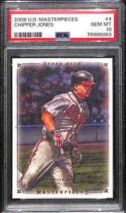 2008 UD Masterpieces 4 Chipper Jones PSA 10 GEM MT