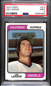 1974 Topps 512 Joe Lahoud PSA 9 MINT