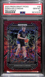 2023-24 Panini Prizm Draft Prizms Choice Red 48 Donovan Clingan RC 23/88 PSA 10