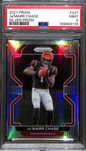 2021 Panini Prizm Prizms Silver Refractor 337 Ja'Marr Chase Rookie PSA 9 MINT