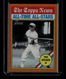 2025 Topps Heritage Chrome Orange Refractor 347 Tris Speaker AS 19/25 All-Stars
