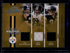 2005 Absolute Team Trios Material Staley Ward Roethlisberger Triple Jersey /100