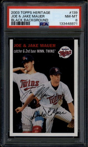 2003 Topps Heritage 139b Mauer Brothers Joe Jake Black SP PSA 8 NM-MT