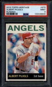 2013 Topps Heritage 470b Albert Pujols Running Action SP PSA 9 MINT