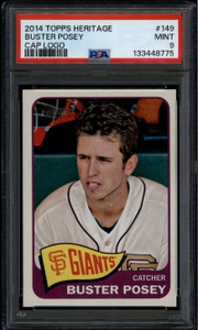 2014 Topps Heritage 149b Buster Posey Cap Logo SP PSA 9 MINT