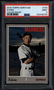 2019 Topps Heritage Team Color Swap Variations 725 Ichiro Suzuki SP PSA 9 MINT