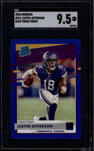 2020 Donruss Press Proof Blue 313 Justin Jefferson RR Rated Rookie SGC 9.5 MT+