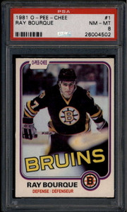 1981-82 O-Pee-Chee 1 Ray Bourque PSA 8 NM-MT