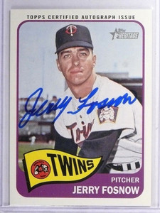 2014 Topps Heritage Real Ones Jerry Fosnow autograph auto #ROA-JF
