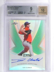 2013 Leaf Metal Draft Prismatic Green Ian Clarkin autograph rc #D7/10 BGS 9