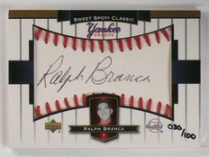 2003 UD Sweet Spot Yankee Greats Ralph Branca Autograph #D30/100 #YGRB