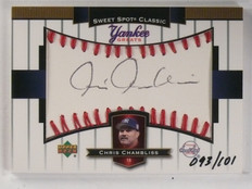 2003 UD Sweet Spot Yankee Greats Chris Chambliss Autograph #D093/101 #YGCC