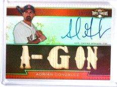 2011 Topps Triple Threads Relics Bat Autograph Red Adrian Gonzalez #D10/18