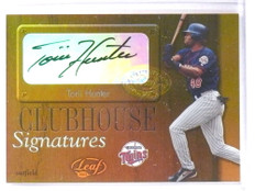 2003 Leaf Clubhouse Signatures Gold Torii Hunter Autograph Auto #D25/25