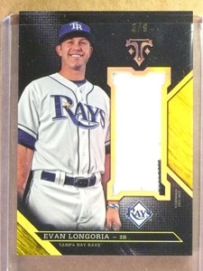 2016 Topps Triple Threads Evan Longoria Unity Jumbo Gold Patch Jersey #D/9